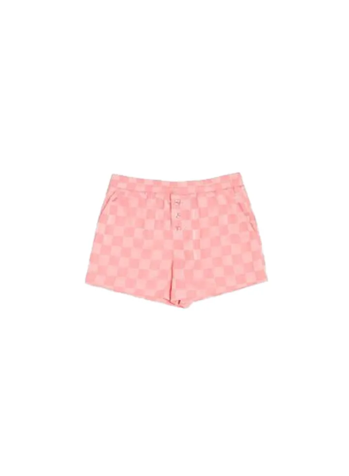 Girls Satin Checkered Shorts (Kids)