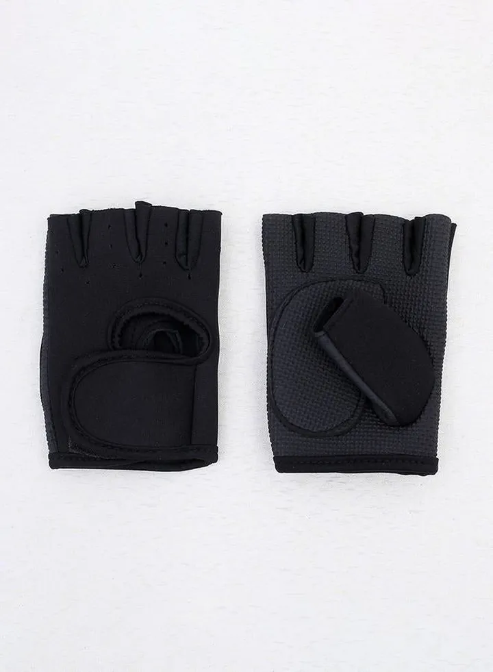 Contrast Trim Peep Arm Back Weight Lifting Gloves