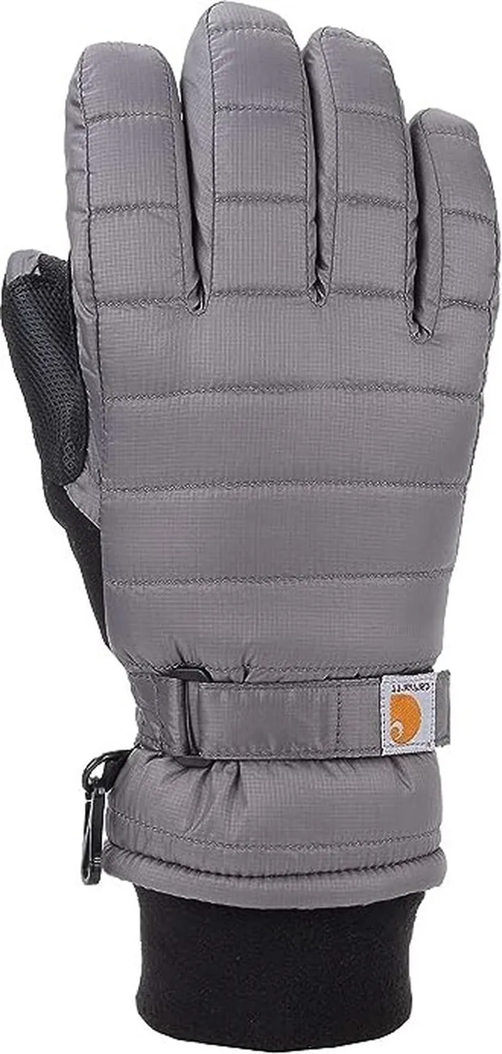 Carhartt Women's Quilts Insulated Breathable Glove with Waterproof Wicking Insert (Charcoal) Extreme Cold Weather Gloves