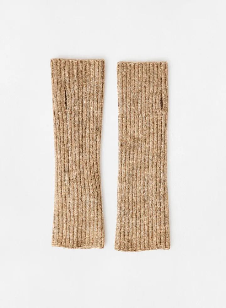 Fingerless Gloves Brown