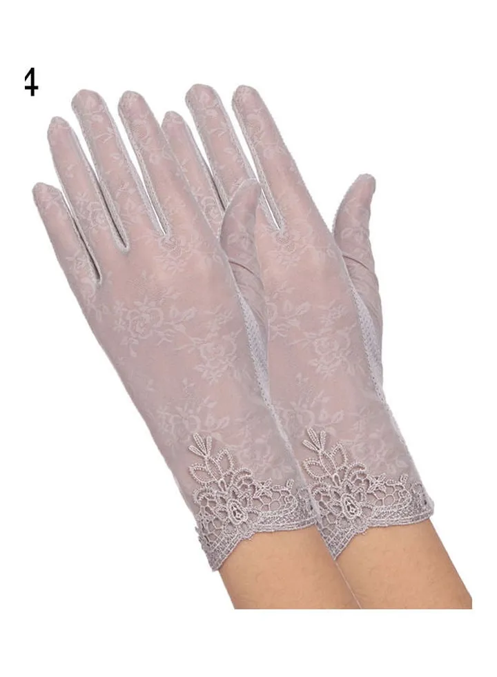 Pair Of UV Protection Non-Slip Gloves Grey
