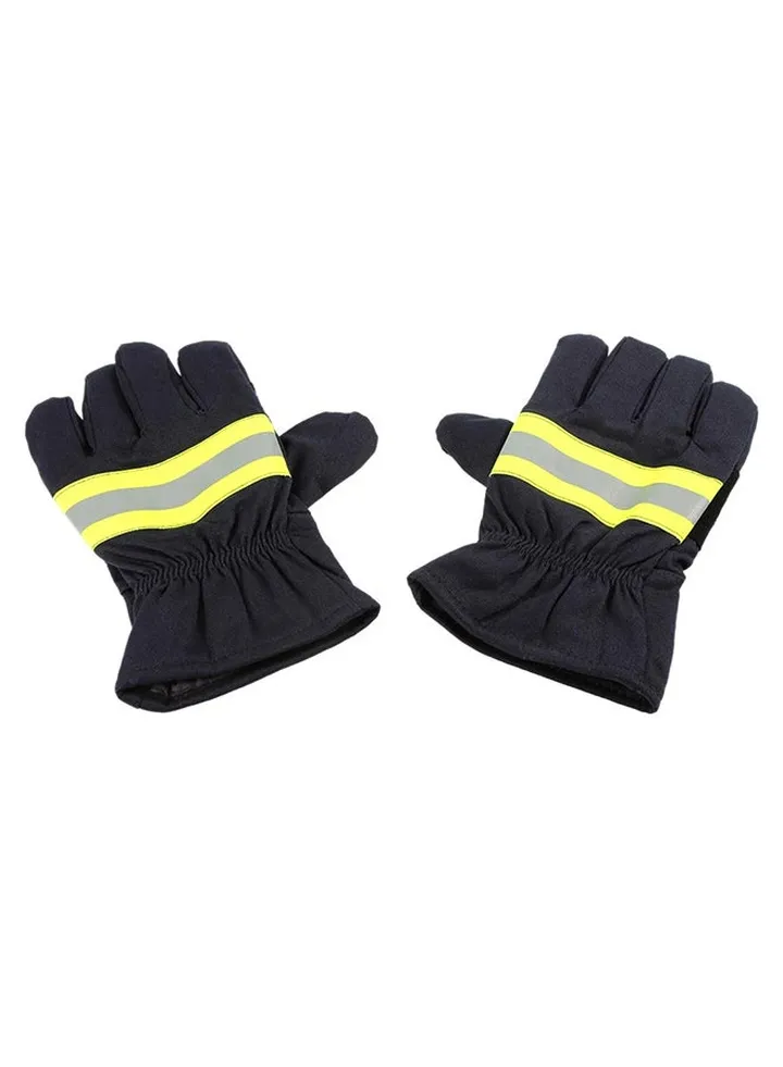 Protective Waterproof Heat-Resistant Gloves With Reflective Strap Black