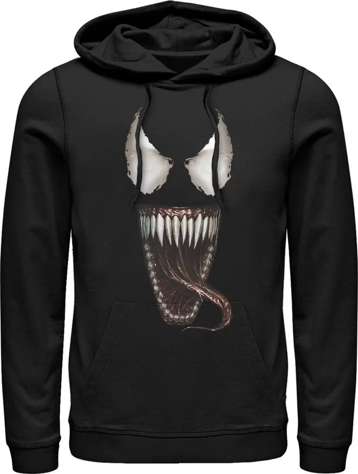 Men's Marvel Venom Tongue Pull Over Hoodie - Black - Large