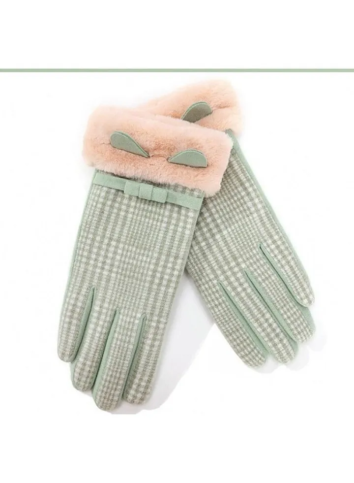 Women's Warm Plush Windproof And Cold Proof Lovely Gloves