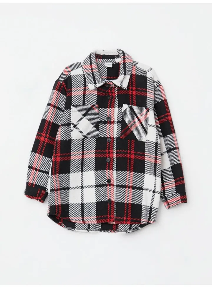 Plaid Long Sleeve Girl Shirt Jacket