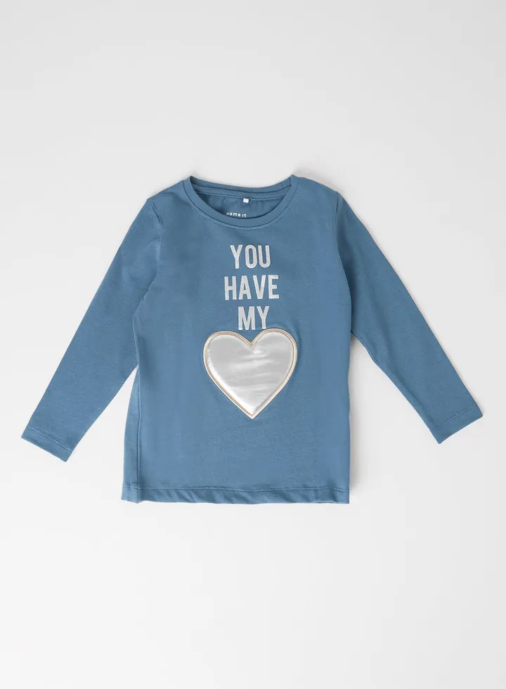 Baby/Kids Heart Applique T-Shirt Real Teal