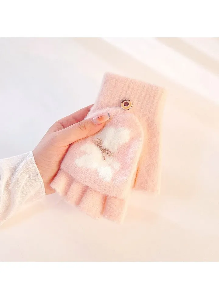 Women's Warm Plush Windproof And Cold Proof Lovely Gloves