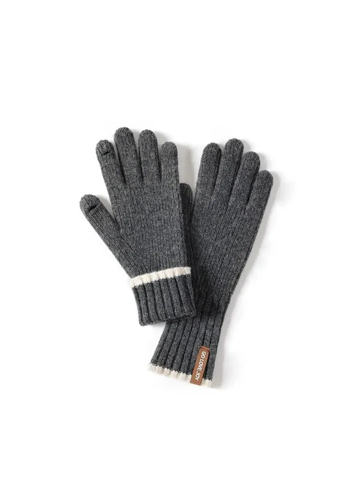 Women's Plush Thermal Knit Touchscreen Thick Gloves