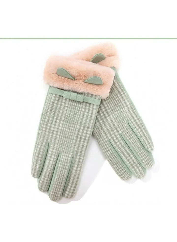Women's Warm Plush Windproof And Cold Proof Lovely Gloves