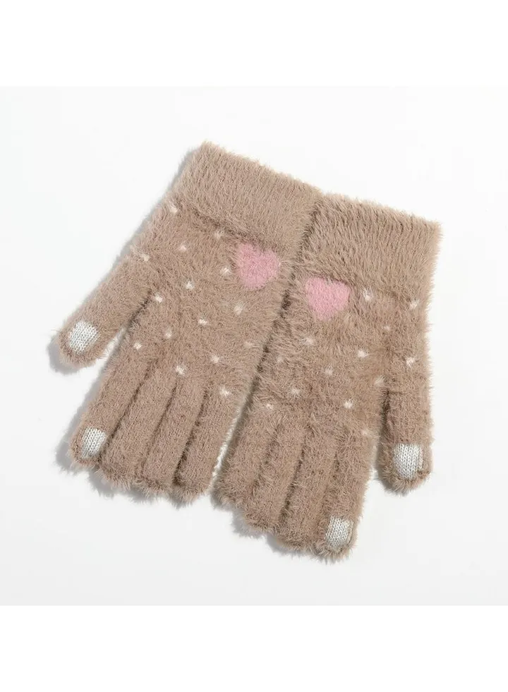 Women's Plush Thermal Knit Touchscreen Thick Gloves