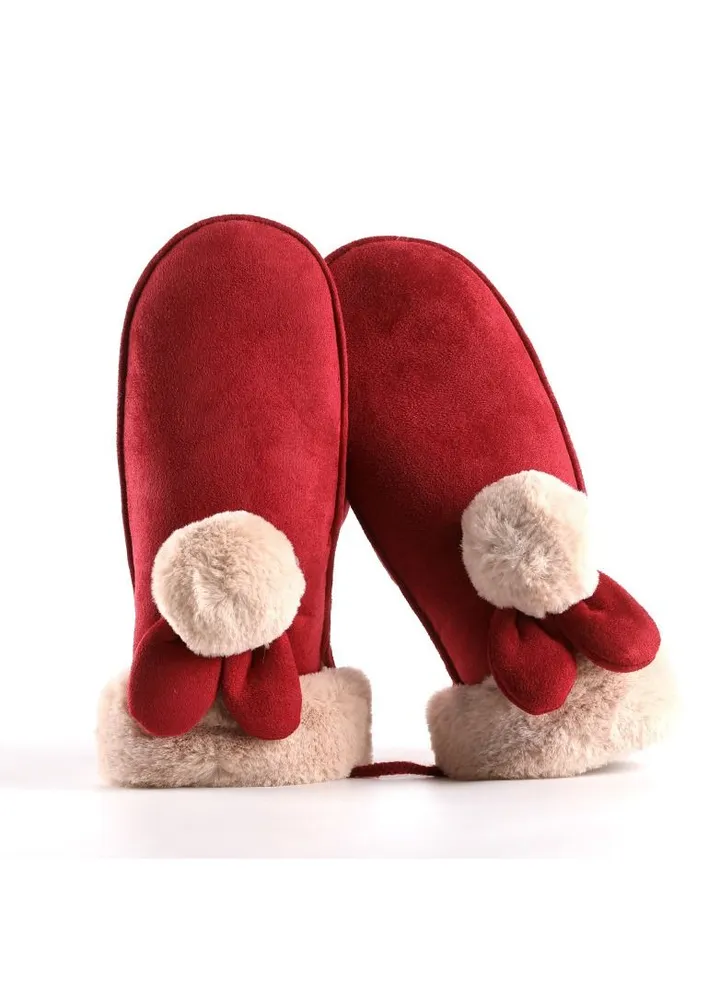 Women's Warm Plush Windproof And Cold Proof Lovely Gloves