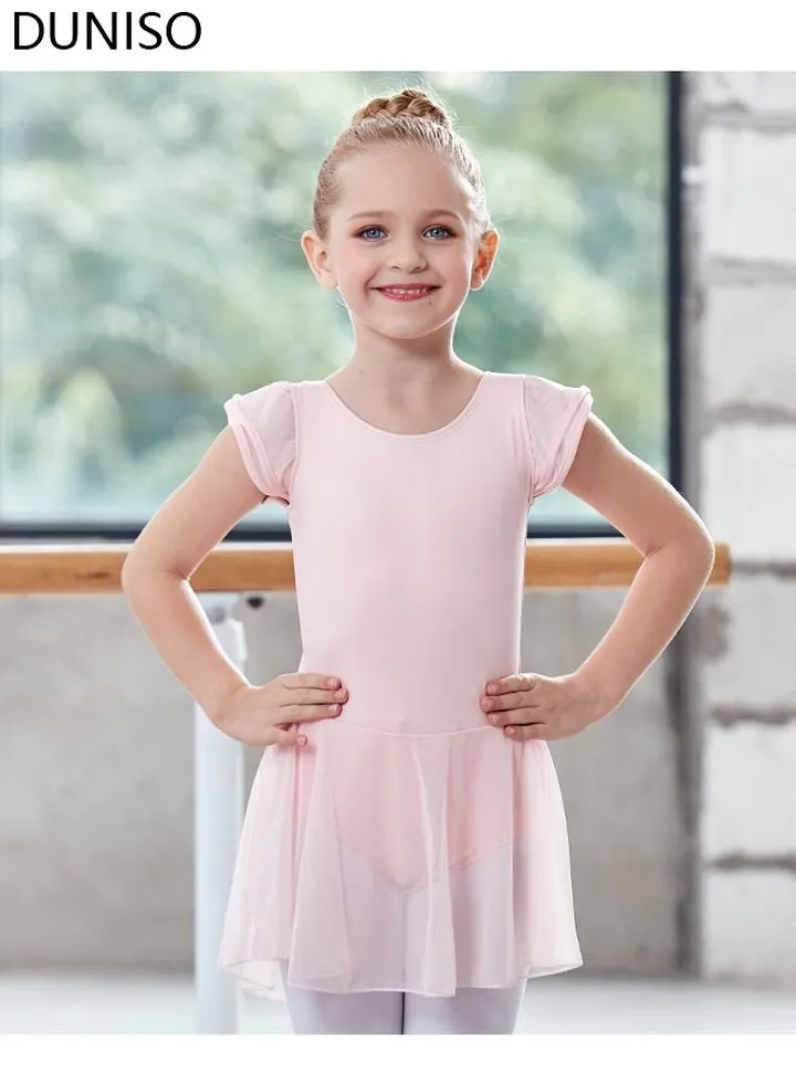 Toddler Girls Ballet Dresses Leotards with Skirt Dance Dress Ballerina Tutu Outfit 120cm