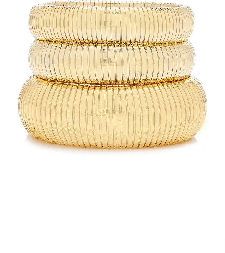 Amun Exclusive Cobra 24K Gold-Plated Bracelet Set