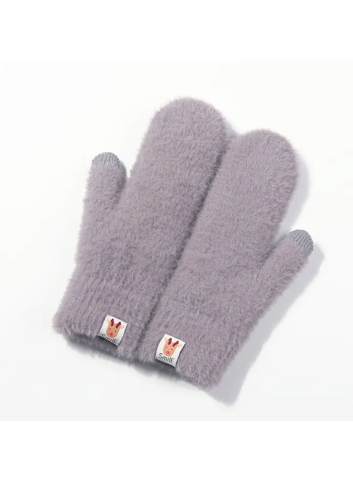 Women's Warm Plush Windproof And Cold Proof Lovely Gloves