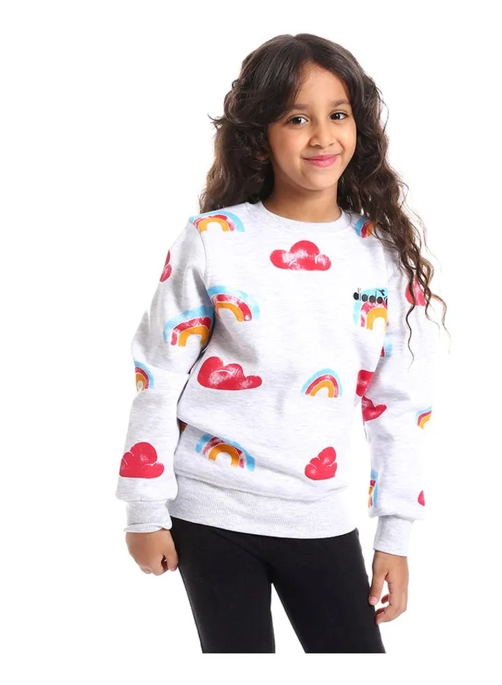 Printed Girls Sweatshirt