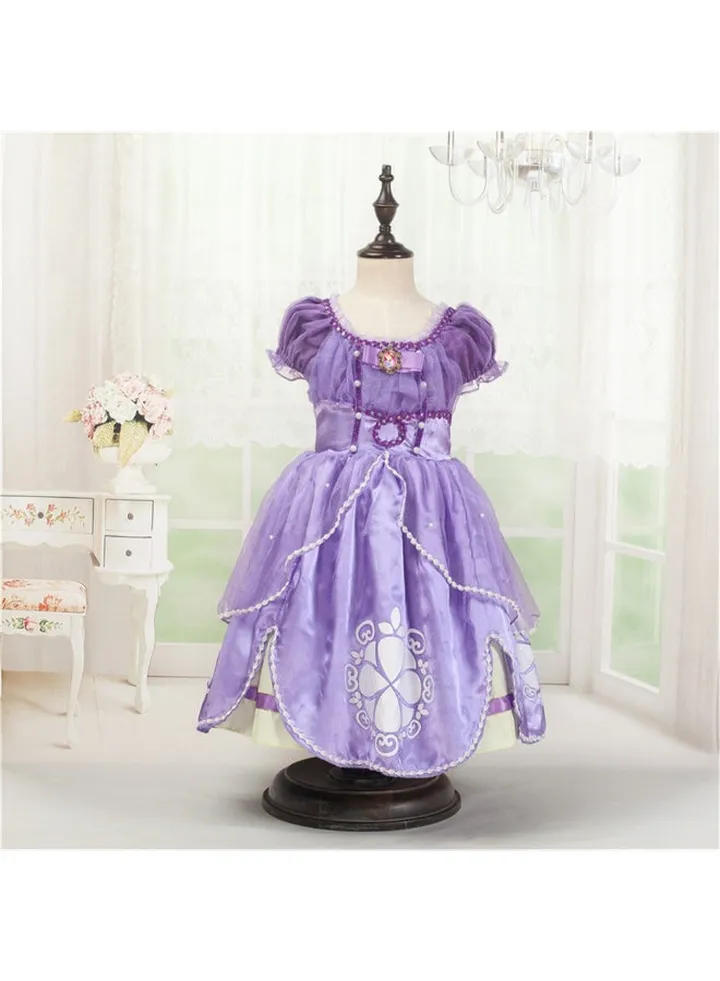 Floral Halloween Party Tutu Dress Purple