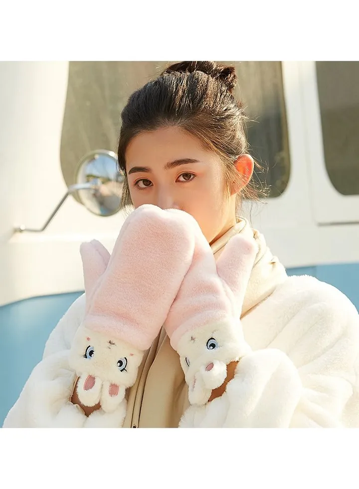 Women's Warm Plush Windproof And Cold Proof Lovely Gloves
