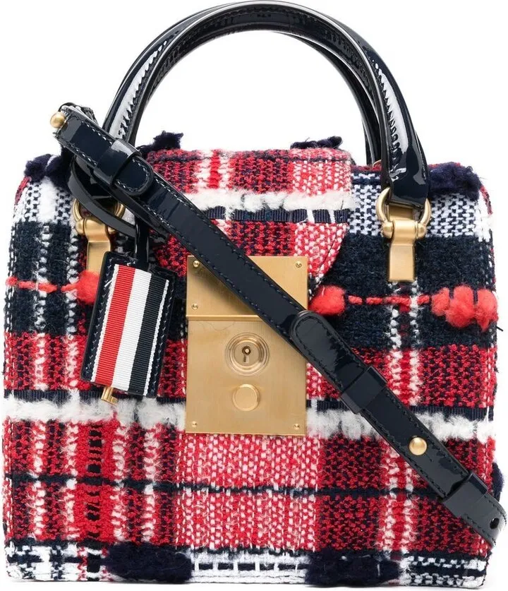 mini Mrs. Thom Madras checked tote bag