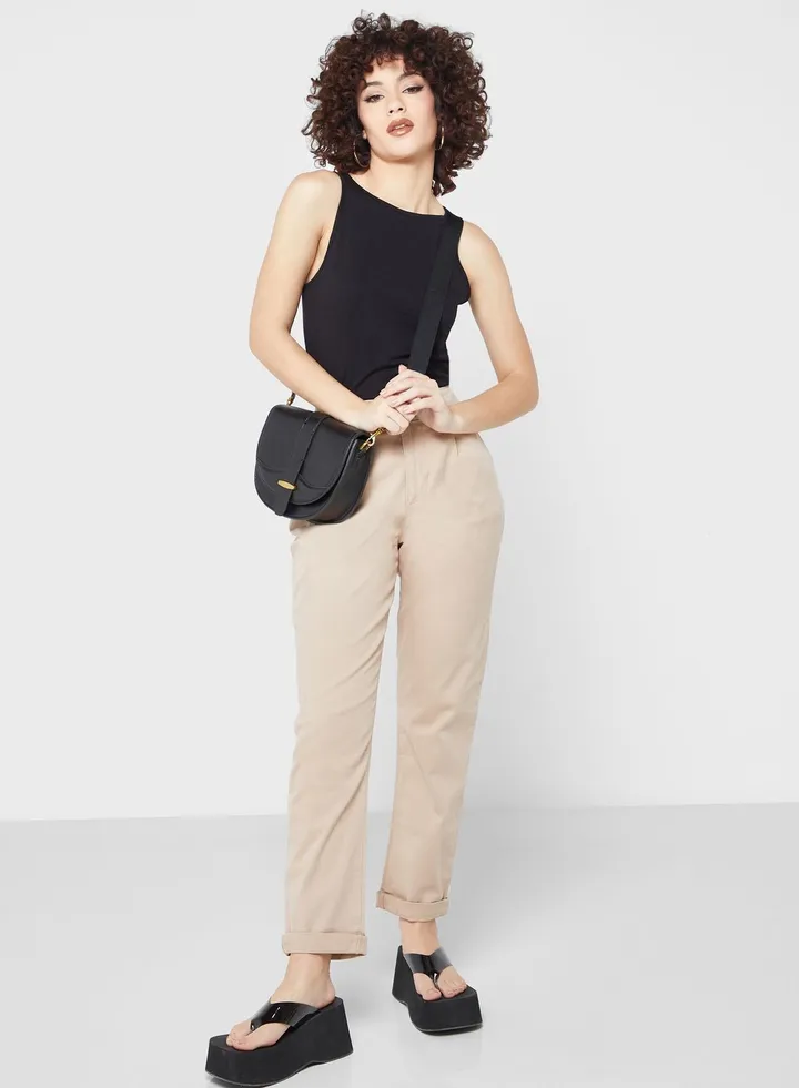 High Waist Chino Pants