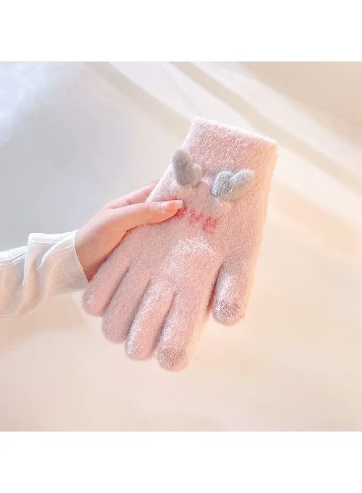 Women's Plush Thermal Knit Touchscreen Thick Gloves