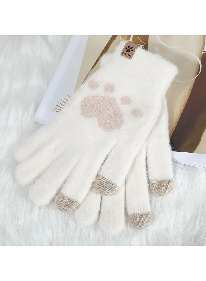 Women's Plush Thermal Knit Touchscreen Thick Gloves