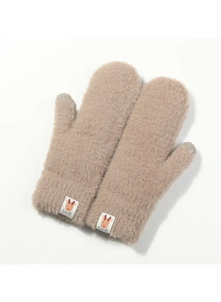 Women's Plush Thermal Knit Touchscreen Thick Gloves