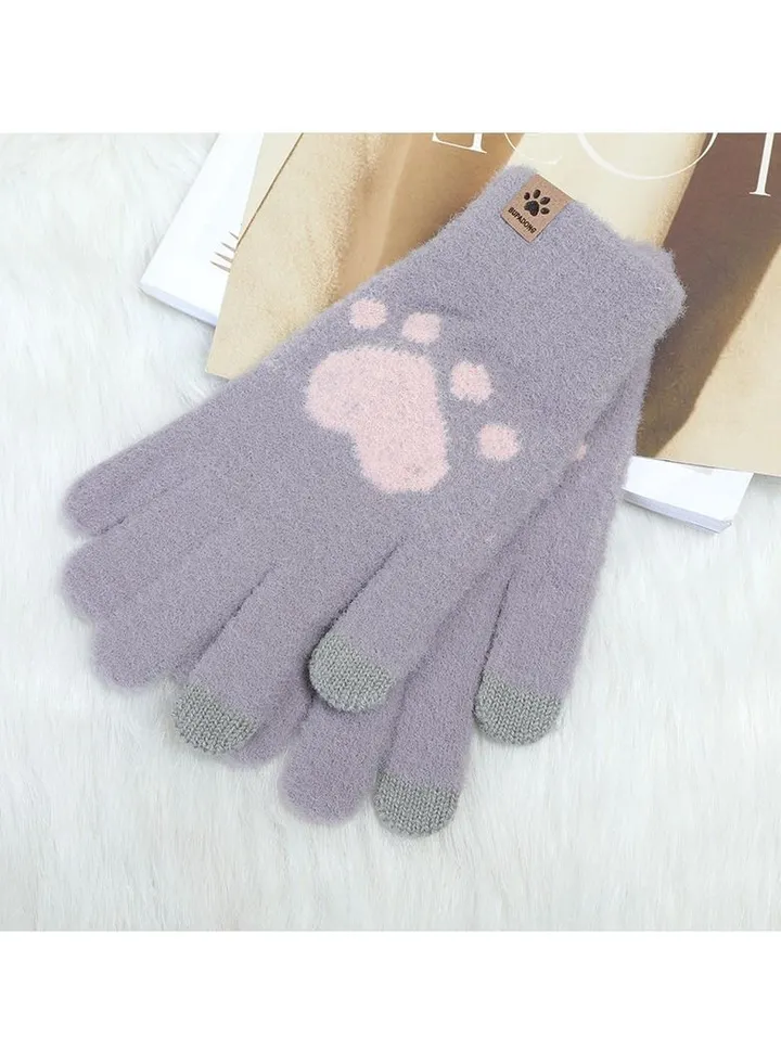 Women's Plush Thermal Knit Touchscreen Thick Gloves