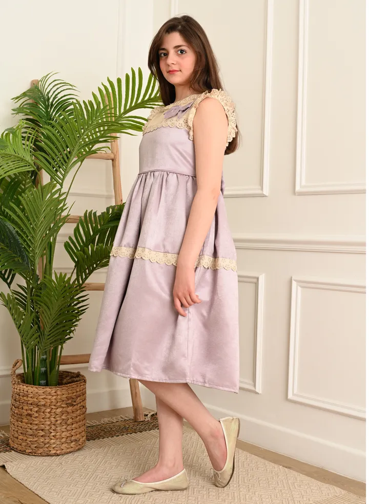 An elegant and Beautiful Girls' Dress , Purple