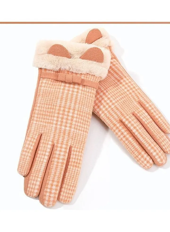 Women's Outdoor Plush Warm And Cold Proof Gloves In Winter