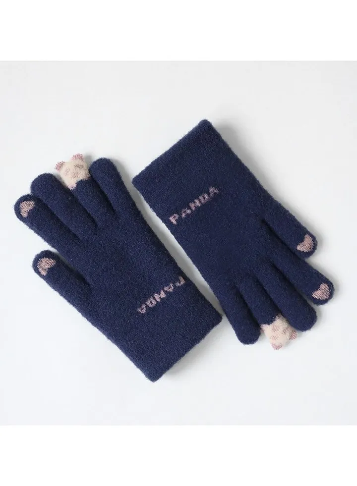 Women's Plush Thermal Knit Touchscreen Thick Gloves
