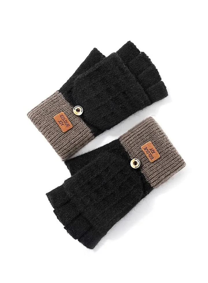 Women's Autumn And Winter Warm Outdoor Windproof Plush Korean Cute Cold Proof Gloves