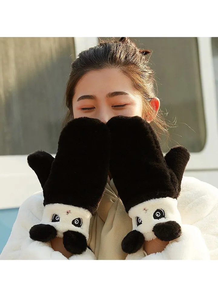 Women's Warm Plush Windproof And Cold Proof Lovely Gloves