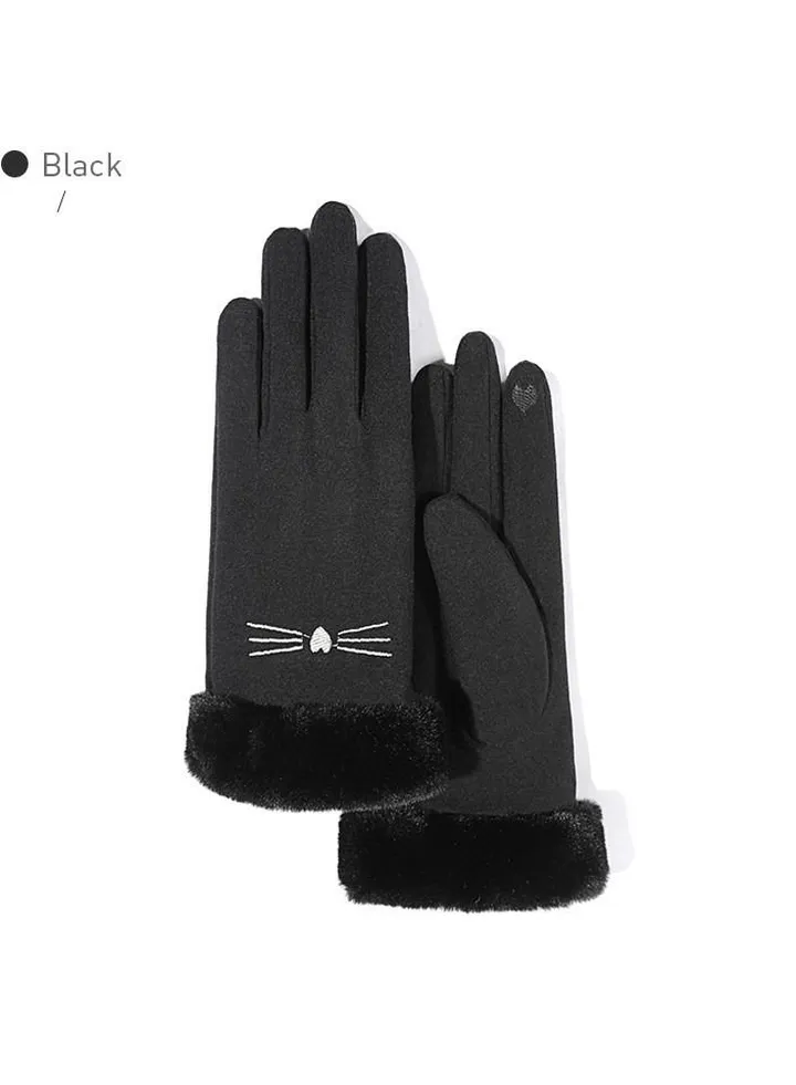 Women's Outdoor Plush Warm And Cold Proof Gloves In Winter