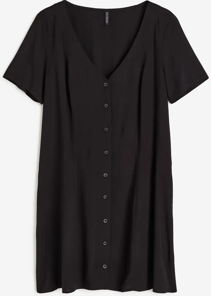 Tie-detail Button-front Dress