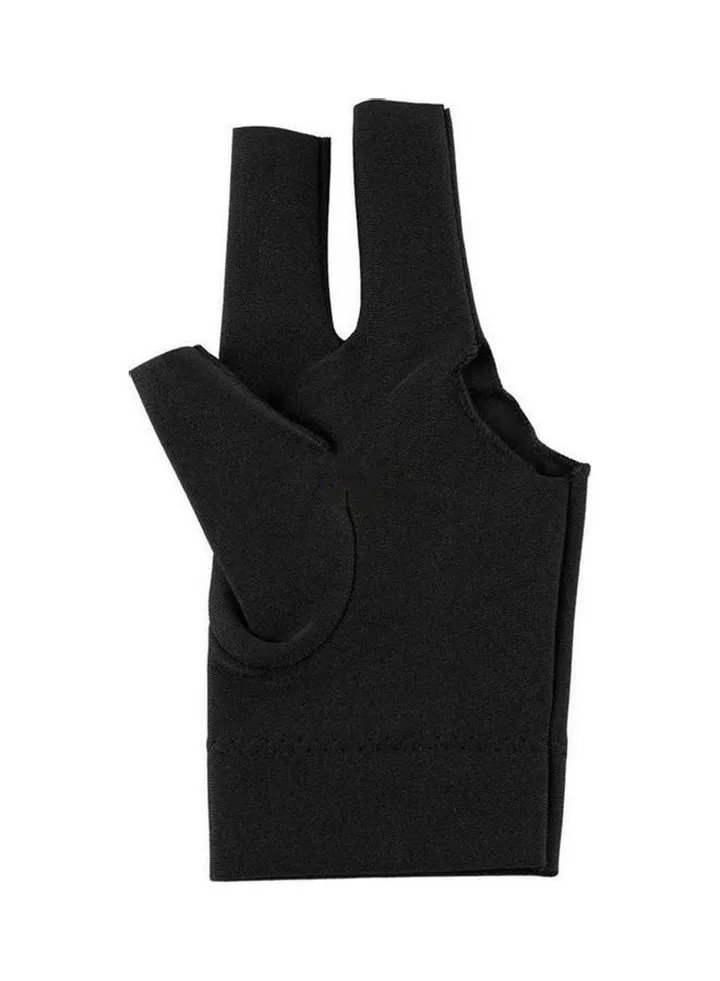 1Pc Spandex Snooker Billiard Cue Gloves Pool Left Hand Open Three Finger Glove Black