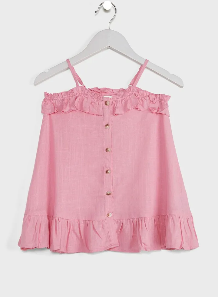 Kids Button Detail Dress
