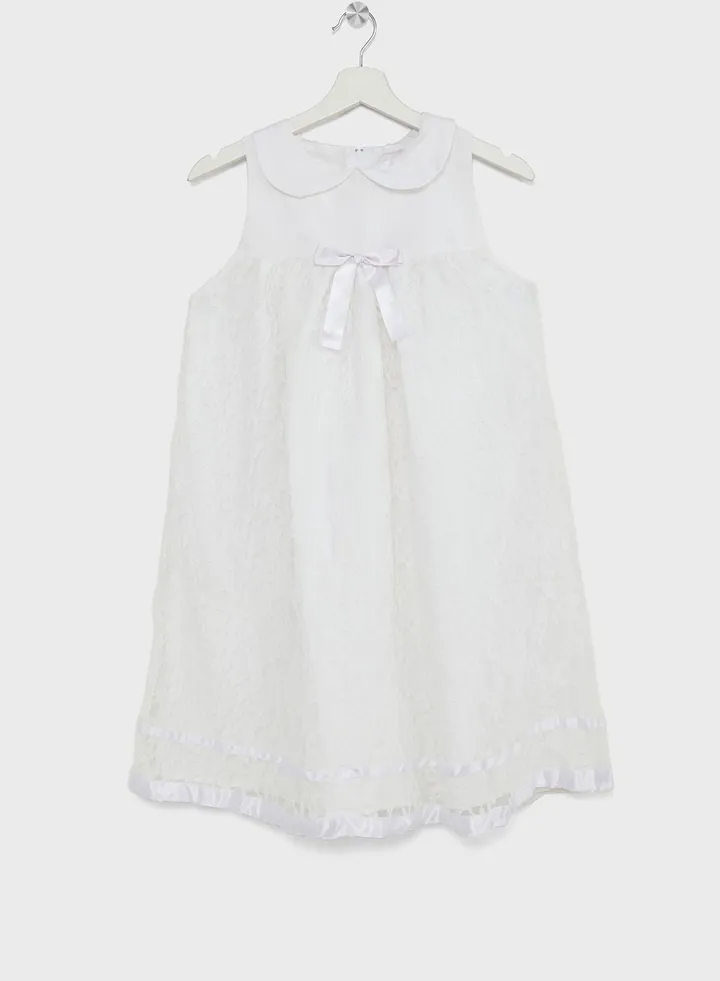 Girls Collared Lace Dress