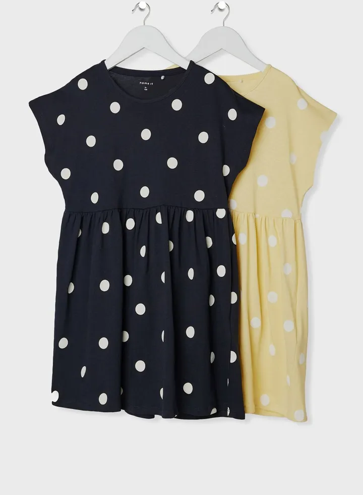 Kids 2 Pack Polka Dot Dress