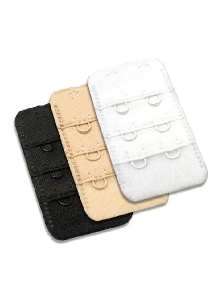 3-Piece Soft Back Bra Extender Beige/Black/White