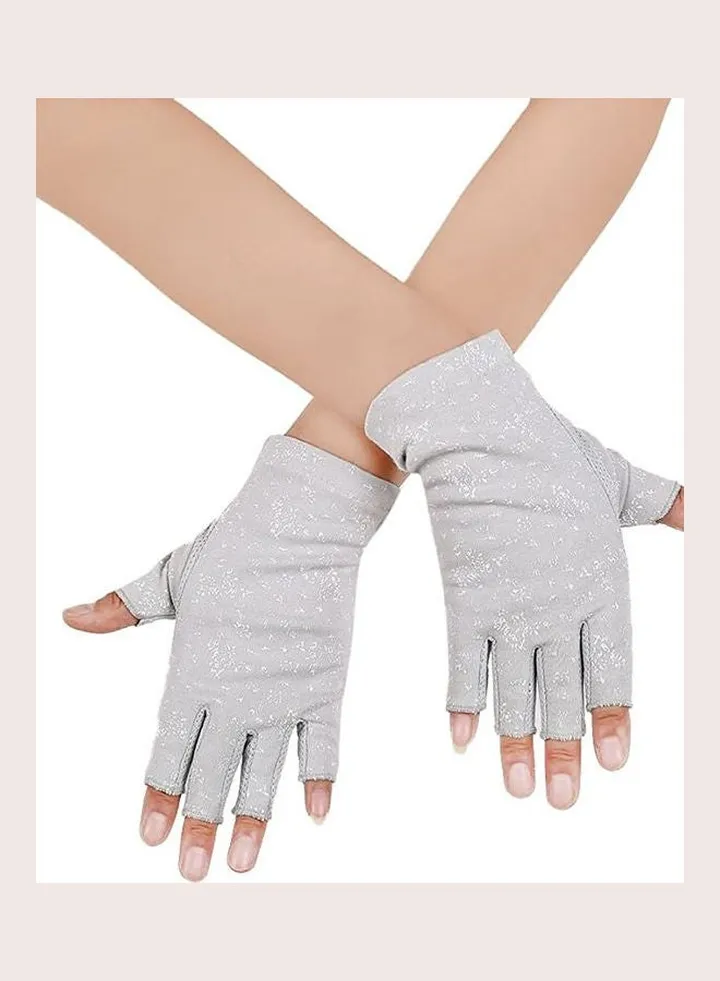 Pair Of Casual Printed Gloves Grey