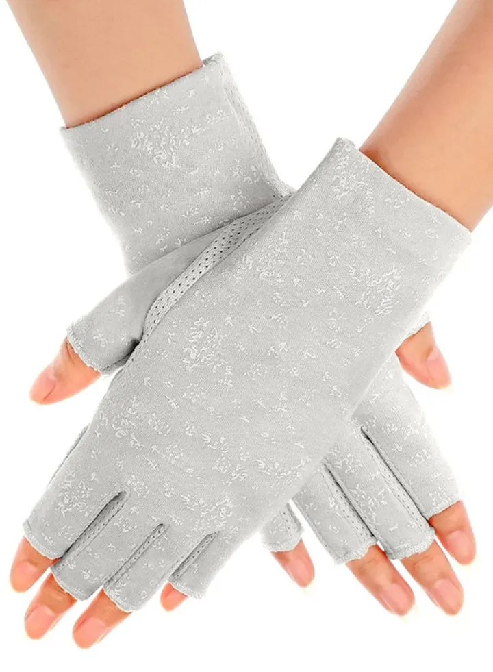 Pair Of Casual Printed Gloves Grey