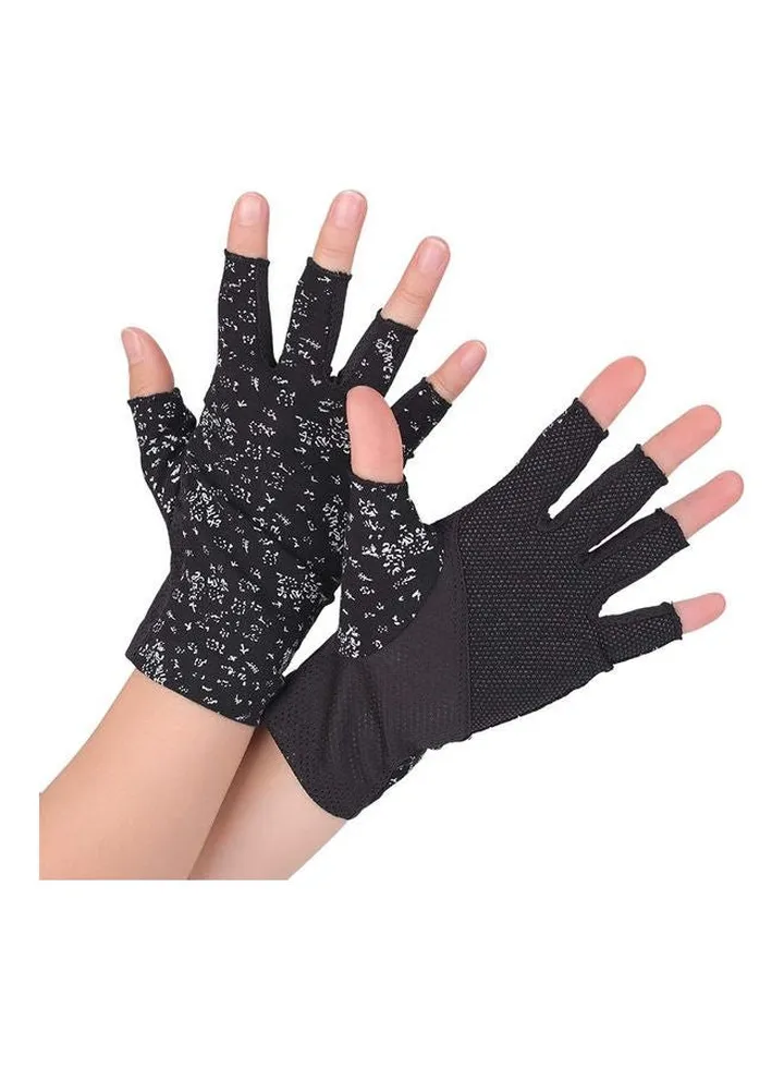 Pair Of Casual Printed Gloves Black