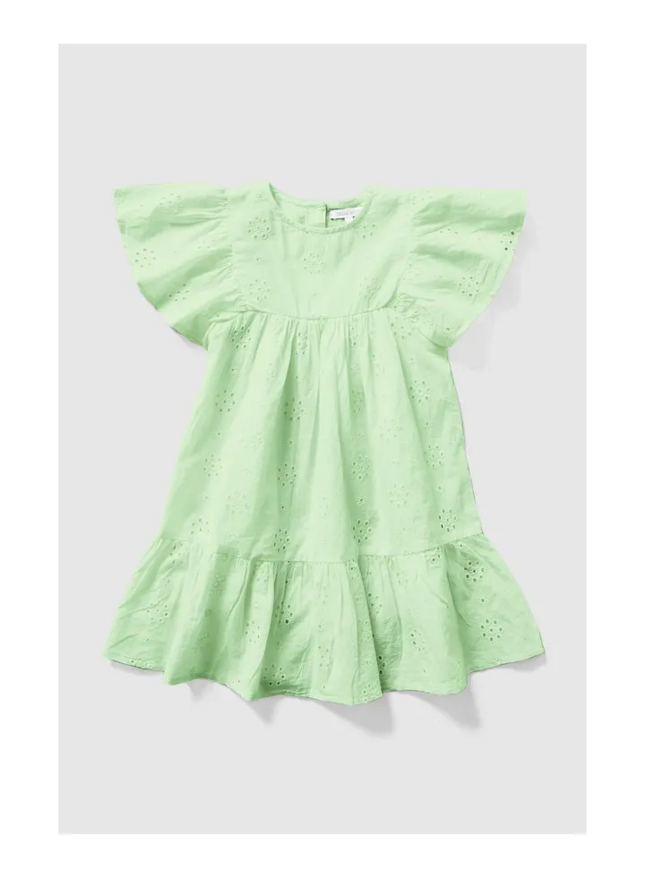 Younger Girl Broderie Frill Sleeve Dress