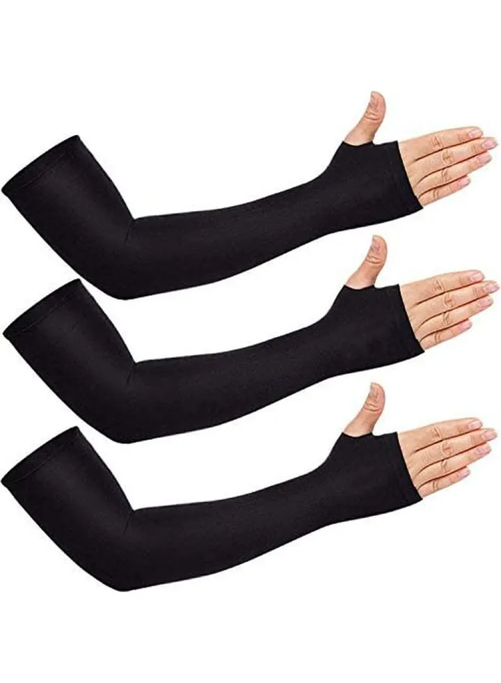 Long Glove Arm Sleeves UV Sun Protection Driving Gloves Sunscreen for Cycling Outdoor Sports Men Women Pack of 3 Pairs