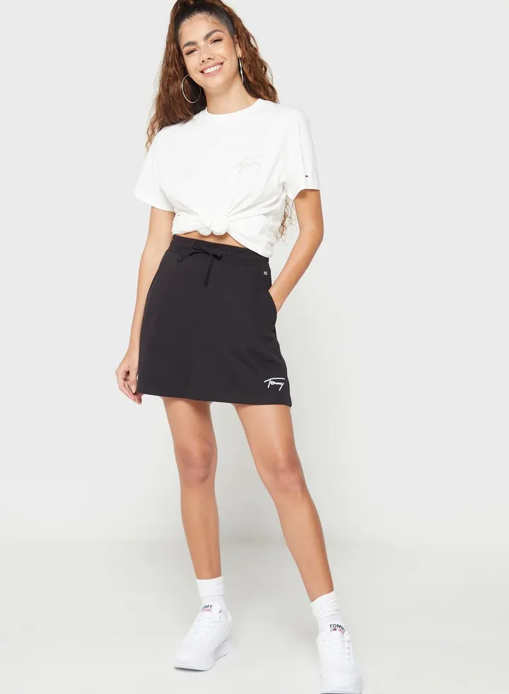 Drawstring Detail Mini Skirt