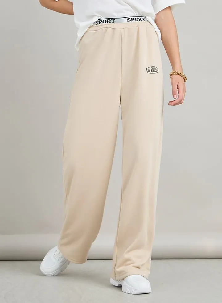 Straight Leg Jogger with Printed Waistband