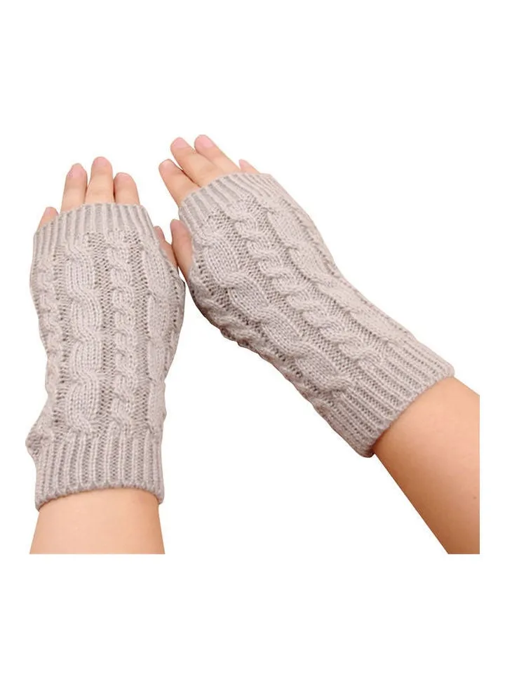 Half Finger Wrist Gloves Grey