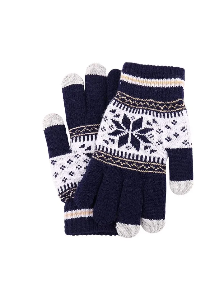 Winter warm gloves touch screen gloves women's fashion snow fingered fleece knit warm gloves