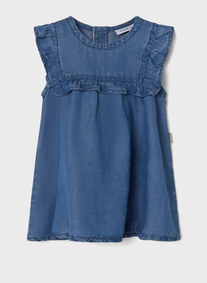 Kids Ruffle Detail Denim Dress