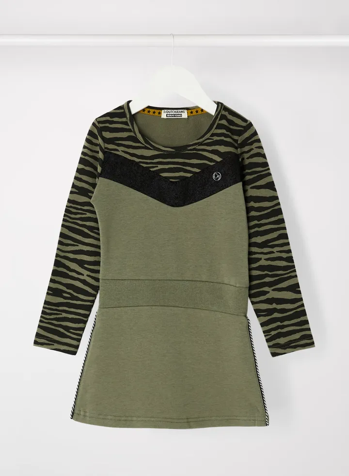 Kids/Teen Colourblock Mini Dress Green